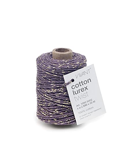 VIVANT cord cotton lurex twist 50mx2mm fine lila von Vivant