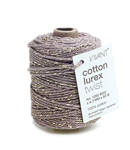 VIVANT cord cotton lurex twist 50mx2mm fine lila von Vivant