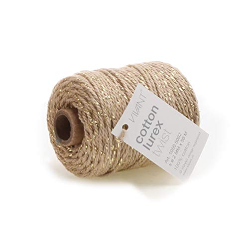 VIVANT cord cotton lurex twist 50mx2mm fine taupe von Vivant