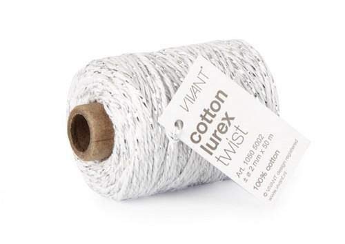 VIVANT cord cotton lurex twist 50mx2mm fine weiss von Vivant