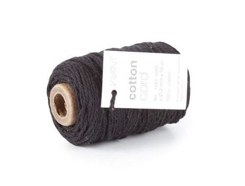 Vivant Cord Cotton fine black - 50MT 2MM von Vivant