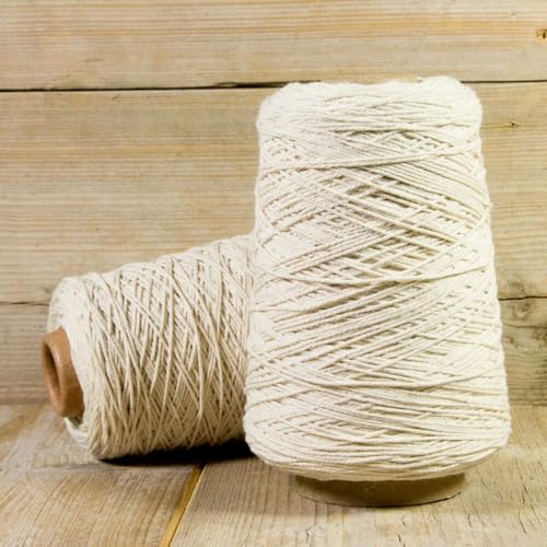 Vivant Kordel Cotton Cord 500m x 2mm Naturliches Baumwollgarn Baumwollschnur Baumwollseil Kordel-Strickarbeiten Kettgarn Baumwollkordel DIY Handwerk Basteln Wandbehang Traumfänger Pflanzenhänger crème von Vivant