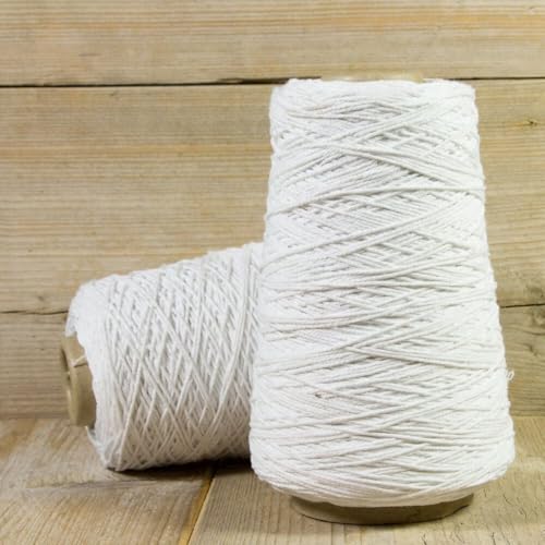 Vivant Kordel Cotton Cord 500mx2mm Naturliches Baumwollgarn Baumwollschnur Baumwollseil Kordel-Strickarbeiten Kettgarn Baumwollkordel DIY Handwerk Basteln Wandbehang Traumfänger Pflanzenhänger weiss von Vivant