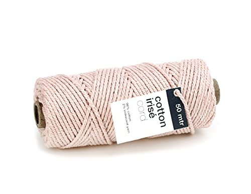 Vivant Kordel Cotton Irisé Cord 50m x 3mm. Baumwolle mit Irisierend Akzente Bastelschnur Dekoration DIY Kunstgewerbe und Deko Ideal zum Handarbeiten, Geschenke Weihnachten fine rosa von Vivant