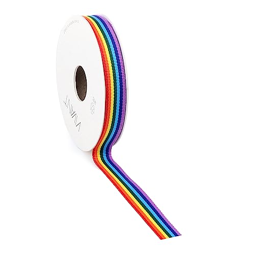 Vivant Regenbogen Band Regenbogen Ripsband Dekoband Geschenkband Dekoration LGBTQ Hochzeit Geschenk Verpackung Karten Handwerk, 15mm/15m von Vivant