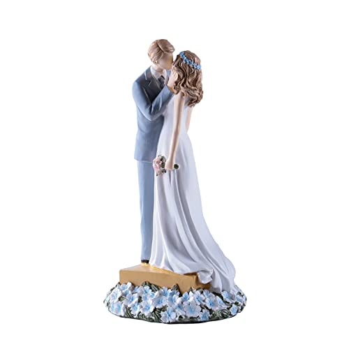 Vivi Idee® Brautpaar Liebespaar Figuren Tortenfigur Hochzeit in Umarmung 21cm Hohe, Aufsatz für Hochzeitstorte Dekoration, Geschenk für Valentinstag (Brautpaar Umarmung) von Vivi Idee