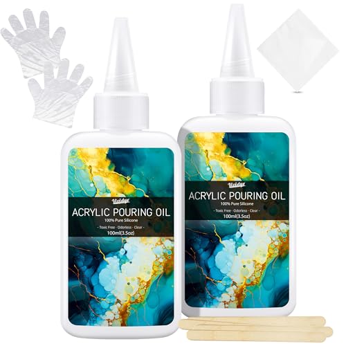 Artists Silikonöl für Acrylfarben & Pouring Medium 200ml, Hochwertiges Silikonöl Pouring für Aquarell, Acrylmalerei und Andere Kunstformen, Dramatischer Zellaktivator & Acryl Pouring Zubehör von Vividye