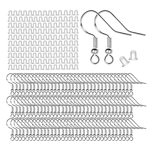 Vivixin 120 Stück/60 Pais Ohrringhaken, 925 Sterlingsilber, hypoallergene Ohrringhaken für Schmuckherstellung, Zubehör, Fischhaken, Ohrring mit Spule und Kugel von Vivixin