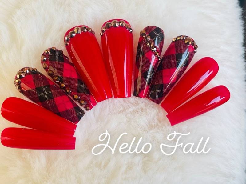 Rote Flanellnägel/Herbst/Winternägel von VivsnailsByVivian