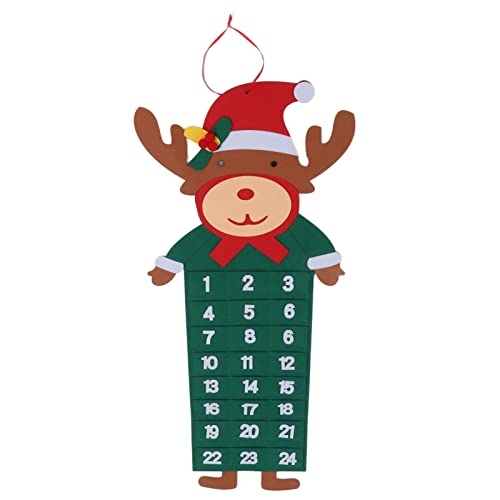 Filz Weihnachten Adventskalender 24 Tage Weihnachten Countdown Filzstoff Adventskalender mit 24 Ornamenten und Taschen, Urlaub Dekoration Wand Tür hängen Geschenk für Kinder Erwachsene von VixorLuilith