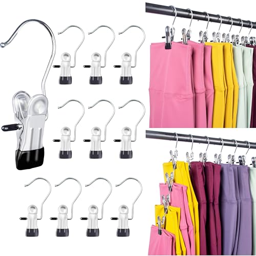 Legging-Kleiderbügel für Schrank-Organizer, Shorts-Kleiderbügel mit Clips, platzsparend, Schrank-Organizer und Aufbewahrung, 20 Stück, Legging-Organizer für Schrank-Kleiderbügel, platzsparend von Vizirwpfot