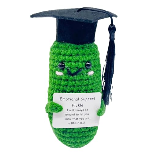 Vjeybv Emotional Support Pickle, Funny Crochet Knitted Doll, Emotional Support Pickle Gurke Crochet Doll for Women Boys Girls von Vjeybv