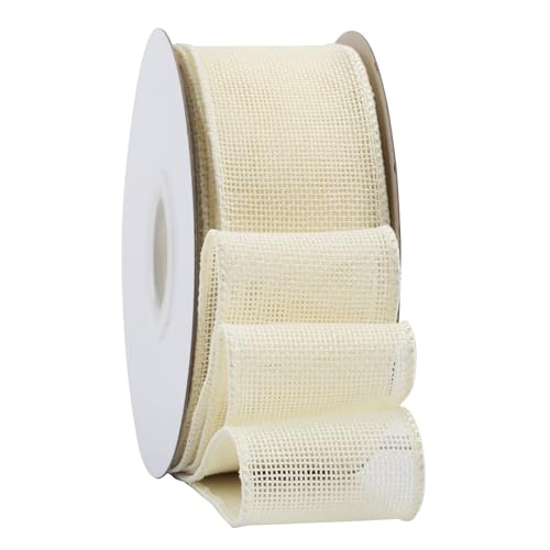 Vllcsla Juteband Rolle 63mm Breit, Jute Sackleinen Band, Natur Handwerk Band für Geschenkverpackung, Beige/Rosa/Orange/Marineblau Juteband Draht Geschenkband von Vllcsla