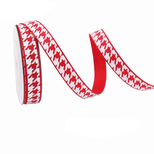 Vllcsla Rot Grün Weihnachtsband, Frohe Weihnachten Band 10mm, 4,5 Meter Länge, Geschenkband, Rot Grün Schleifenband, für Weihnacht Geschenkverpackung und DIY Schleifen Basteln, Packung mit 1 Rolle von Vllcsla