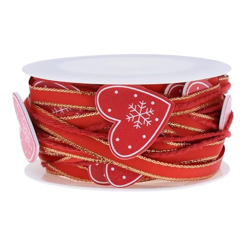 Vllcsla Weihnachtsband Dünn, Rot und Grün Weihnachtsband, Weihnachten DIY Rohr Socken Weihnachtsbaum Schmuck Band 5 m, Weihnachtsbaum Dekorative Geschenkband Schleifenband von Vllcsla