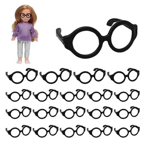 Vllold -Puppenbrille, Puppenbrille | Linsenlose Puppen-Anziehbrille | 20 Stück kleine Brillen, Puppenbrillen für 7–12 Zoll große Puppen, Puppenkostüm-Zubehör, Puppen-Anzieh-Requisiten von Vllold
