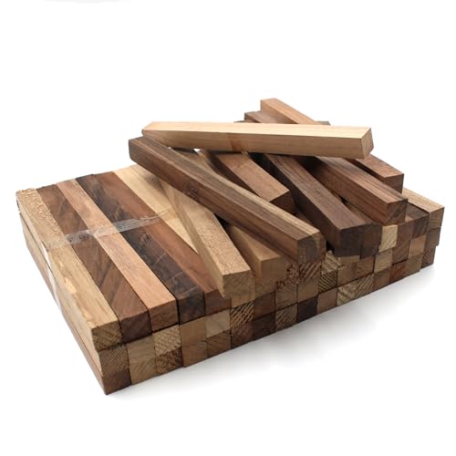 20x Holzleiste 22x8x160mm Eiche lose Bastelklötzchen zum Basteln Bastelstäbe (Nussbaum Asiatisch 20x20x250mm) von VmG-Store