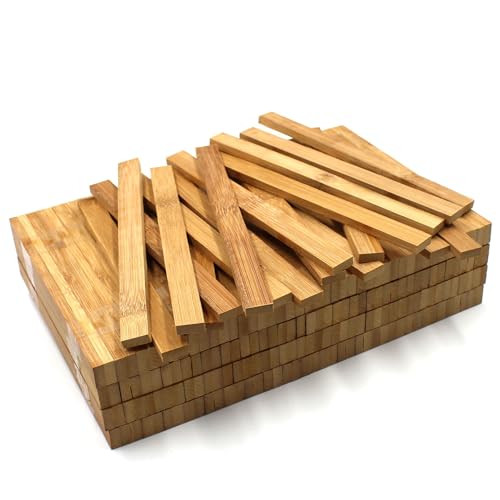 80x Holzleiste 17x7x200mm Bambus lose Bastelklötzchen zum Basteln Bastelstäbe (Bambus 17x7mm) von VmG-Store