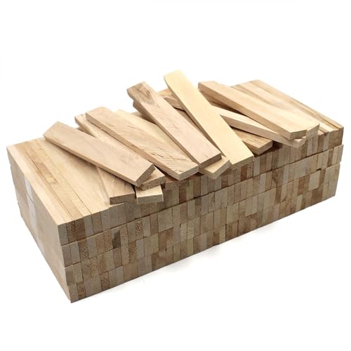 80x Holzleiste 22x8x160mm Eiche lose Bastelklötzchen zum Basteln Bastelstäbe (Kirsche 22x8mm) von VmG-Store