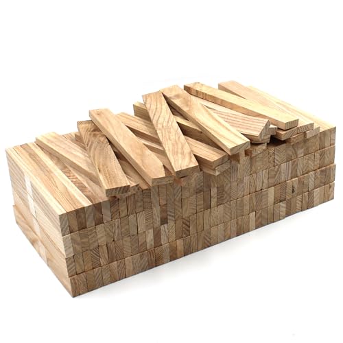 80x Holzleiste 22x8x160mm Esche lose Bastelklötzchen zum Basteln Bastelstäbe (Esche 22x8x160mm) von VmG-Store