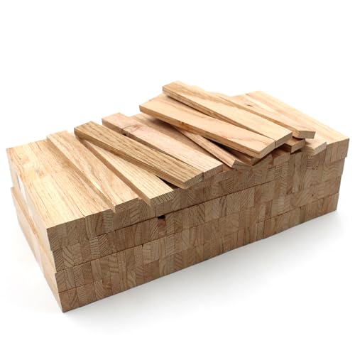 80x Holzleiste 22x8x160mm Eiche lose Bastelklötzchen zum Basteln Bastelstäbe (Roteiche 22x8mm) von VmG-Store