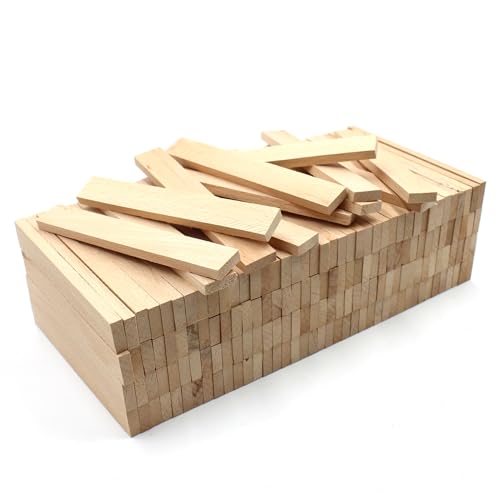 80x Holzleisten 22x8x160mm Buche lose Bastelklötzchen zum Basteln Bastelstäbe Holzleiste (80) von VmG-Store