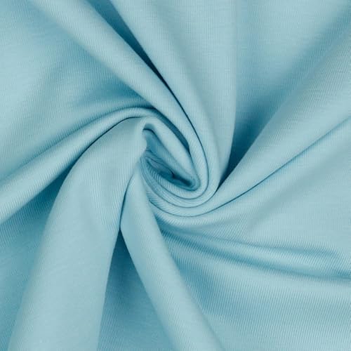 Jerseystoff Uni Meterware Tex Standard 100 zertifiziert 69 Farben zur Auswahl Uni + Meliert (016 I Hellblau, 50 x 150cm) von VmG-Store