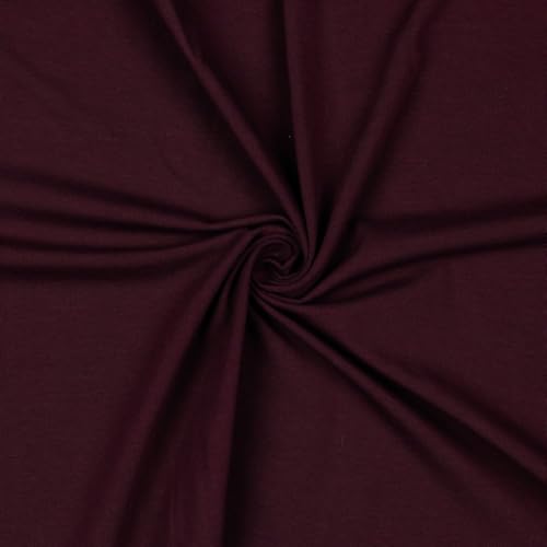 Jerseystoff Uni Meterware Tex Standard 100 + GOTS zertifiziert 69 Farben zur Auswahl (056 I Aubergine, 200 x 150cm) von VmG-Store