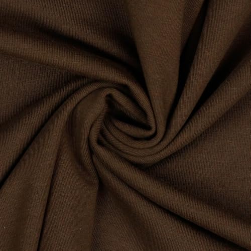 Jerseystoff Uni Meterware Tex Standard 100 zertifiziert 69 Farben zur Auswahl Uni + Meliert (022 I Braun, 100 x 150cm) von VmG-Store