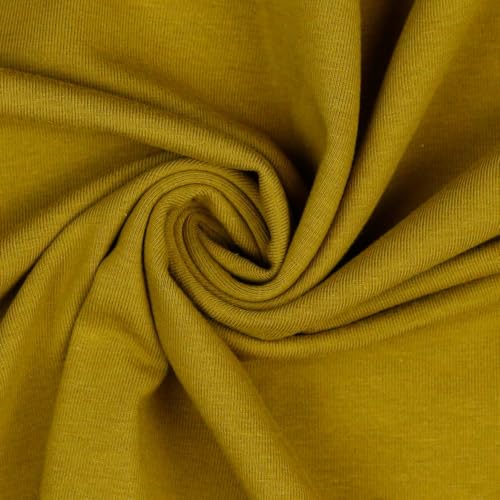 Jerseystoff Uni Meterware Tex Standard 100 + GOTS zertifiziert 69 Farben zur Auswahl Uni + Meliert (042 I Olive, 50 x 150cm) von VmG-Store