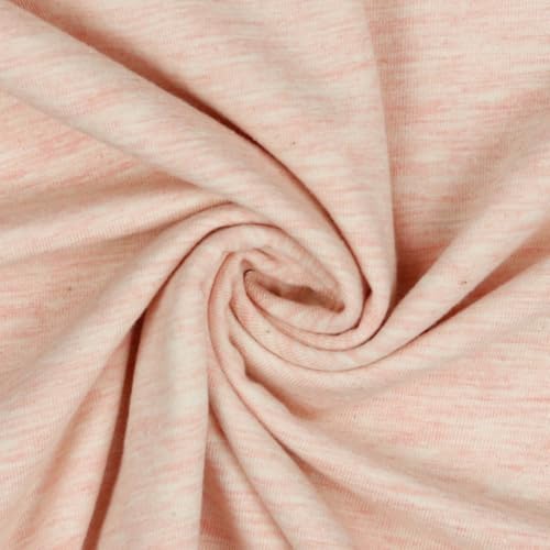 Jerseystoff Uni Meterware Tex Standard 100 + GOTS zertifiziert 69 Farben zur Auswahl Uni + Meliert (M063 Rose Melange, 100 x 150cm) von VmG-Store