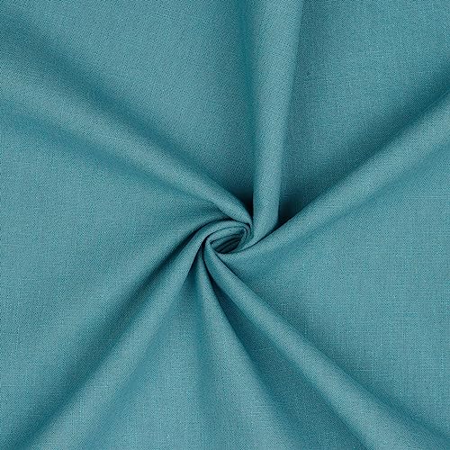 Leinen Stoff Meterware Uni 40 farben 100% Leinenstoff Naturstoff OEKO-TEX 140cm Breite (020 I Teal) von VmG-Store