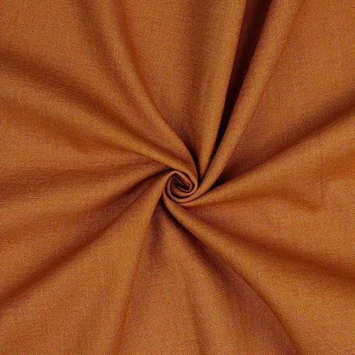 Leinen Stoff Meterware Uni 40 farben 100% Leinenstoff Naturstoff OEKO-TEX 140cm Breite (037 I Cognac) von VmG-Store