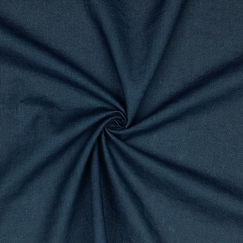 Leinen Stoff Meterware Uni 40 farben 100% Leinenstoff Naturstoff OEKO-TEX 140cm Breite (050 I Indigo) von VmG-Store