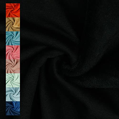 VmG-Store Polar Fleece Stoff Meterware Alpenfleece 21 Farben Fleecestoff zum Nähen mit Antipilling 150cm Breite (001 I Schwarz) von VmG-Store