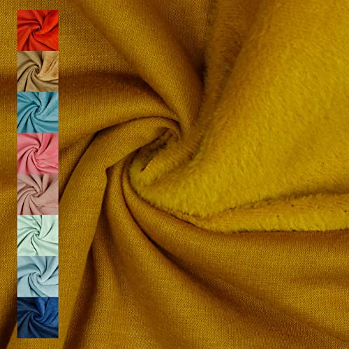 VmG-Store Polar Fleece Stoff Meterware Alpenfleece 21 Farben Fleecestoff zum Nähen mit Antipilling 150cm Breite (005 I Ocker) von VmG-Store