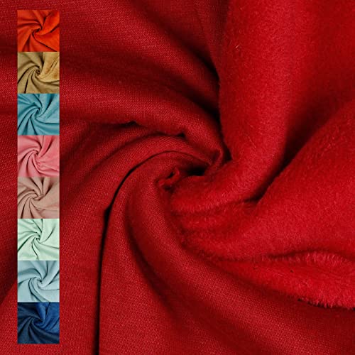 VmG-Store Polar Fleece Stoff Meterware Alpenfleece 21 Farben Fleecestoff zum Nähen mit Antipilling 150cm Breite (012 I Rot) von VmG-Store