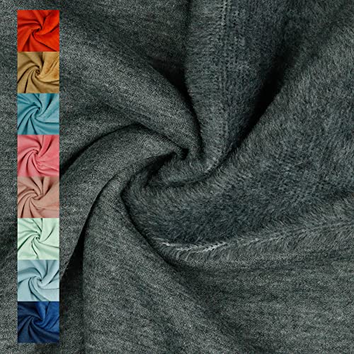 VmG-Store Polar Fleece Stoff Meterware Alpenfleece 21 Farben Fleecestoff zum Nähen mit Antipilling 150cm Breite (017 I Grau Meliert) von VmG-Store