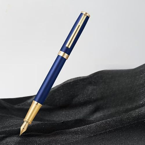 Vniqloo Personalisierte Gentleman Schwarz Gold Trim Füllfederhalter, Benutzerdefinierte Eingraviert Unterschrift Stift Schreiben Geschenk, Benutzerdefinierte Füllfederhalter Geschenk Anzug, Tinte von Vniqloo