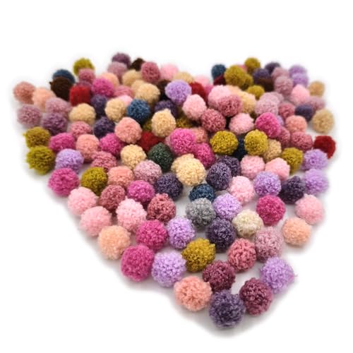 VntMQP 150 Stück Bunte Pompons zum Basteln 15mm/1.5cm Filzkugeln Pompom Bälle Pom Pom Bommeln für Schmuck DIY Heimdekorationen für Ostern/ Weihnachten/DIY Kreative Handwerk Herstellung von VntMQP