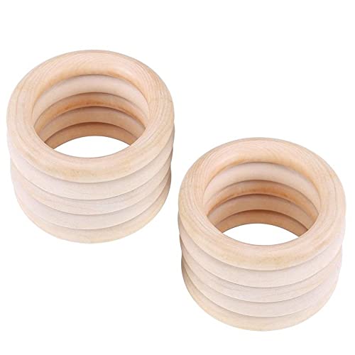 Voarge 10 Stück Holzring, Holzring Hölzern für Basteln DIY Handwerk Ring, für zu Hause DIY Kunst Herstellung Urlaub Dekoration, Baby Spielzeug, Das Ideal Baby Geschenk(Ø 50mm) von Voarge