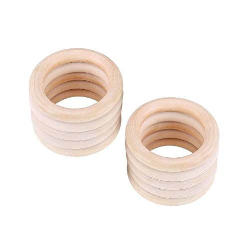 Voarge 10 Stück Holzring, Holzring Hölzern für Basteln DIY Handwerk Ring, für zu Hause DIY Kunst Herstellung Urlaub Dekoration, Baby Spielzeug, Das Ideal Baby Geschenk(50mm) von Voarge