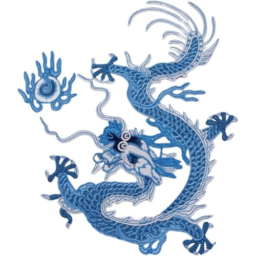 Aufnäher Fliegendem Drachen, Chinesischer Stil, Exquisite Bestickte Applikation, Zum Nähen Von Kleidung, Zubehör Für Die Reparatur Von, Rucksäcken Aufnäher Fliegendem Drachen, Chinesischer Stil, Exquisite Bestickte Applikation, Zum Nähen Von Kleidung, Zubehör Für Die Reparatur Von, Rucksäcken von Vobumix