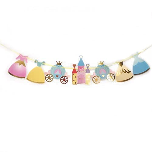 Vobumix Prinzessin Party Dekorationen Geburtstag Banner Prinzessin Schloss Girlande Candy Bar Bunting Baby Dusche Hochzeit Geburtstag Party Supplies von Vobumix