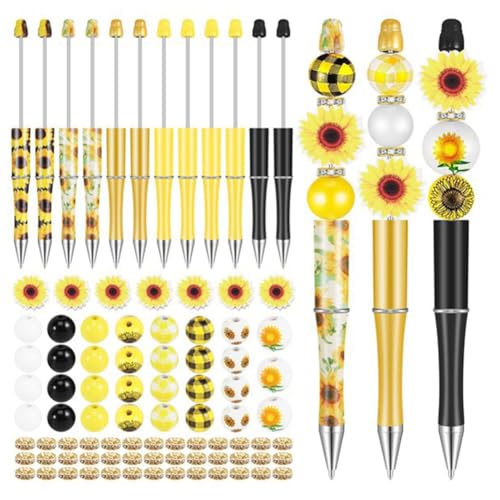 Vocdikficy 12er-Set Perlenstifte Aus Kunststoff, Verschiedene Perlenstifte, Holzperlen, Abstandsperlen-Set, Runde Perlen, Kugelschreiber mit Schwarzer Tinte Vocdikficy 12er-Set Perlenstifte Aus Kunststoff, Verschiedene Perlenstifte, Holzperlen, Abstandsperlen-Set, Runde Perlen, Kugelschreiber mit Schwarzer Tinte von Vocdikficy