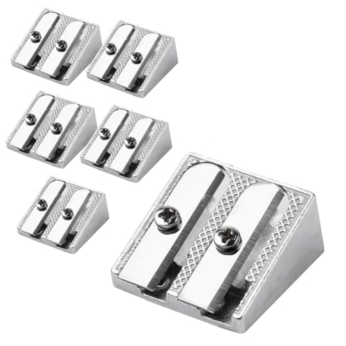 Vocdikficy Hand-Bleistiftspitzer, Metall-Bleistiftspitzer, Buntstiftspitzer mit 2 Löchern, 6er-Pack Vocdikficy Hand-Bleistiftspitzer, Metall-Bleistiftspitzer, Buntstiftspitzer mit 2 Löchern, 6er-Pack von Vocdikficy