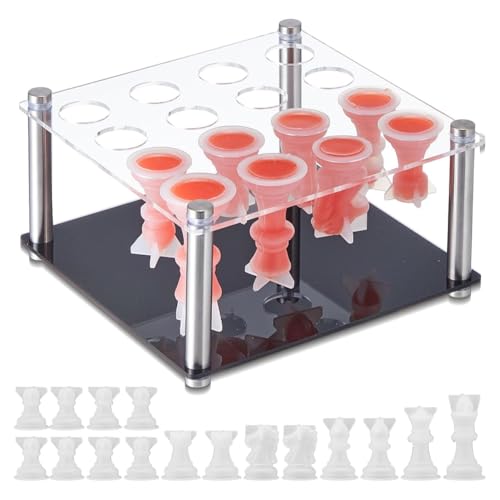 Vocdikficy Schachfiguren-DIY-Set Beinhaltet 1 Schachfigurenhalter und 16 Schachformen für Epoxidharz, Metallhalter, Schachformen Vocdikficy Schachfiguren-DIY-Set Beinhaltet 1 Schachfigurenhalter und 16 Schachformen für Epoxidharz, Metallhalter, Schachformen von Vocdikficy