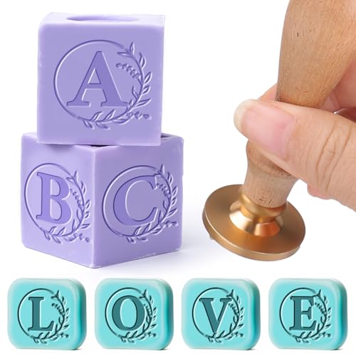 Vodolo Personalisierter Seifenstempel für hausgemachte Seife, Buchstabe A, individueller Initial-Seifenstempel, multifunktionales Seifenherstellungs-Set, personalisiertes Geschenk für Seifenbastler von Vodolo