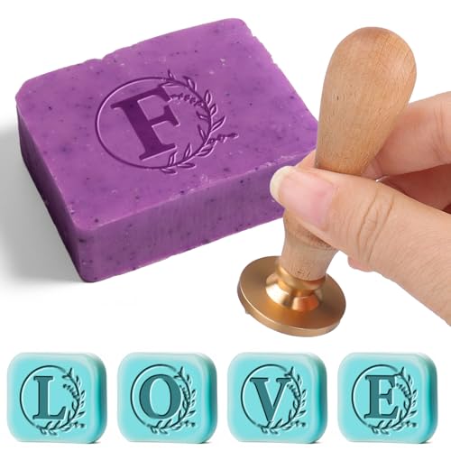 Vodolo Personalisierter Seifenstempel für hausgemachte Seife, Buchstabe F, individueller Initial-Seifenstempel, multifunktionales Seifenherstellungs-Set, personalisiertes Geschenk für Seifenbastler von Vodolo