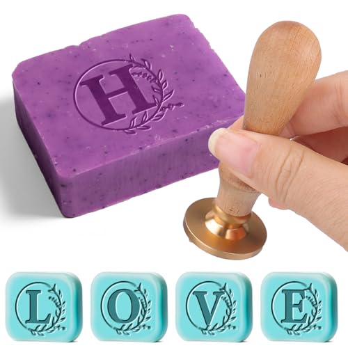 Vodolo Personalisierter Seifenstempel für hausgemachte Seife, Buchstabe H, individueller Initial-Seifenstempel, multifunktionales Seifenherstellungs-Set, personalisiertes Geschenk für Seifenbastler von Vodolo